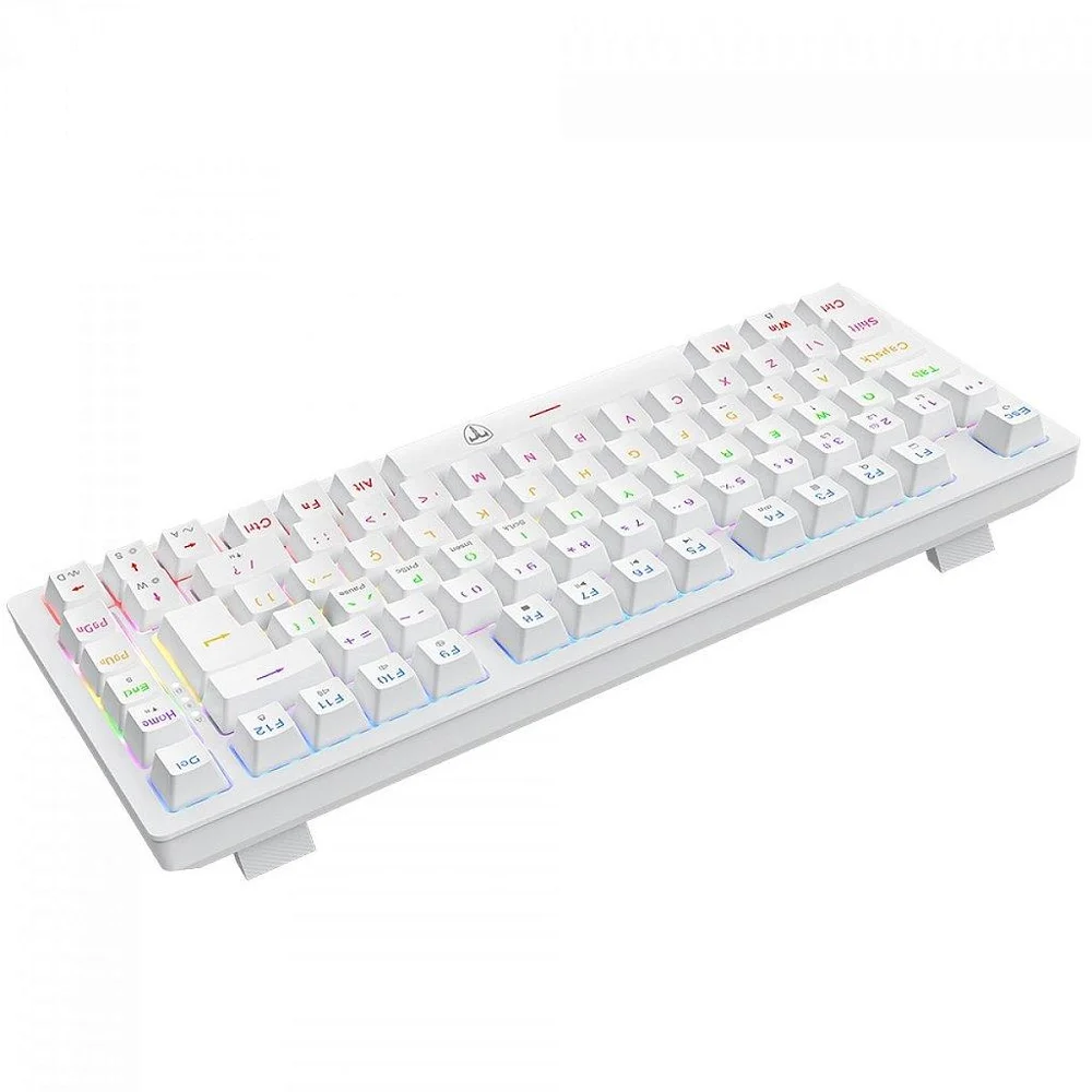 Imagem 4 de 5 do produto Teclado Mecânico Gamer T-dagger Megatre, Rainbow, Switch Brown, 75%, Abnt2, Branco