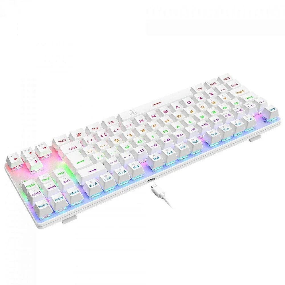 Imagem 2 de 5 do produto Teclado Mecânico Gamer T-dagger Bora, Rainbow, Switch Brown, Tkl, Abnt2, Branco