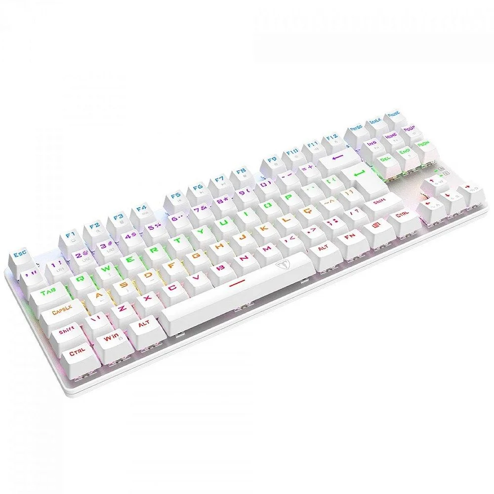 Imagem 5 de 5 do produto Teclado Mecânico Gamer T-dagger Bora, Rainbow, Switch Brown, Tkl, Abnt2, Branco