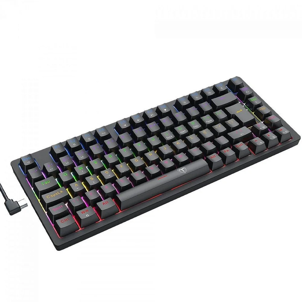 Imagem 5 de 5 do produto Teclado Mecânico Gamer T-dagger Megatre, Rainbow, Switch Brown, 75%, Abnt2, Preto