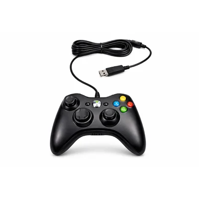 Controle Compativel Para XBOX 360 Com Fio Para Video Game E PC Tvs Samsung Cor Preto