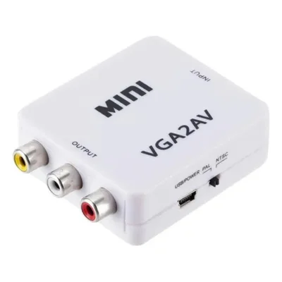 Conversor De Áudio E Vídeo  Vga2av Branco Qualidade Premium