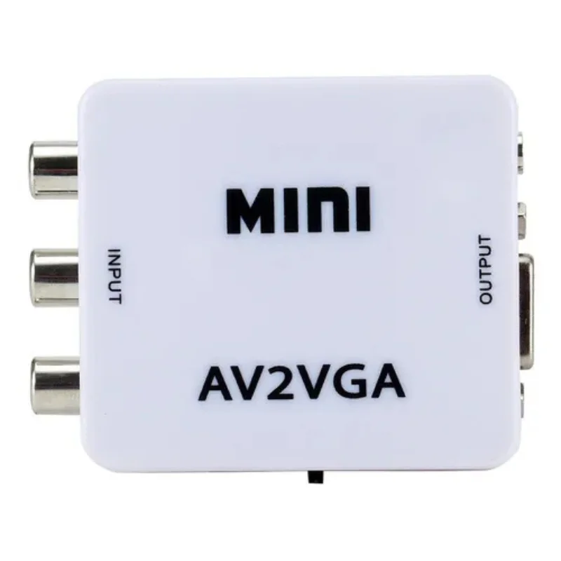 Imagem 4 de 5 do produto Mini Conversor Av2 Para Vga Conversor De Vídeo Cor Branco Qualidade Premium