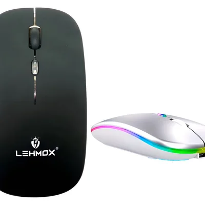 Mouse Sem Fio Wireless Recarregável 2 Em 1 Wifi E Bluetooth Cor Preto