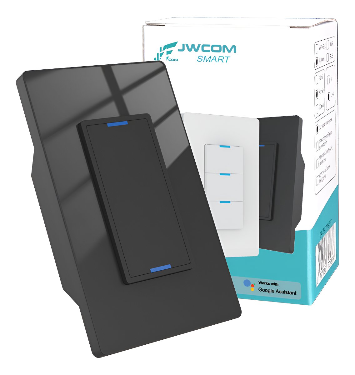Interruptor Inteligente Tecla Física 2 Botões Zigbee Preto  Jwcom Sa-zb279b-pt