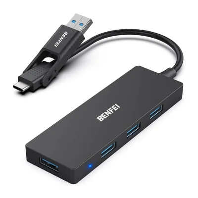 Benfei Hub Usb 3.0 4 Portas Ultra Fino 5gbps Para PC