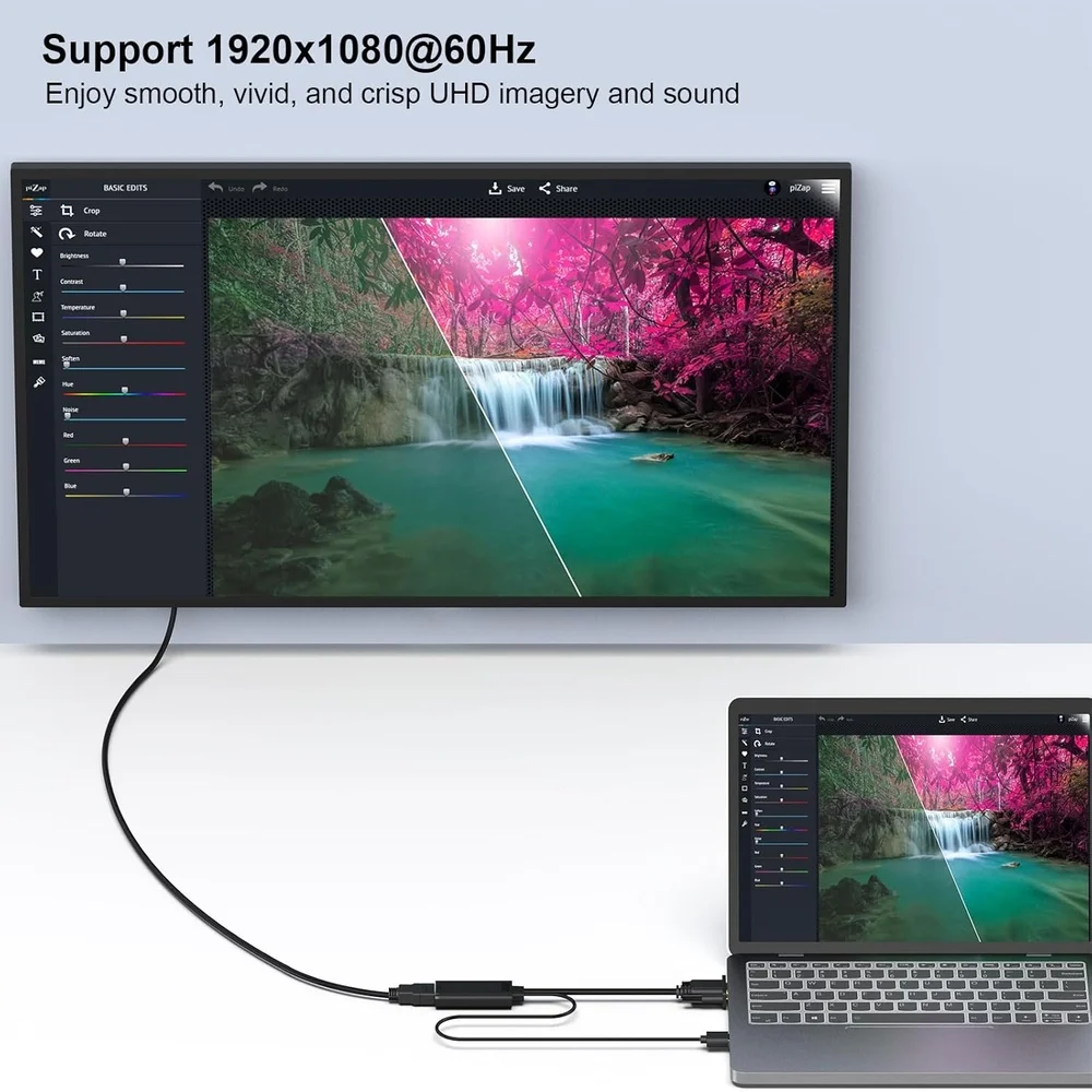 Imagem 3 de 5 do produto Adaptador Conversor Vga Para HDMI 1080p Benfei Usb Áudio