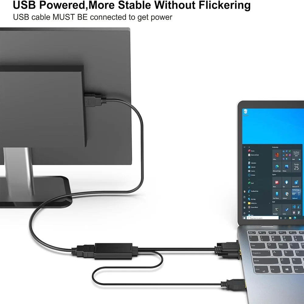 Imagem 5 de 5 do produto Adaptador Conversor Vga Para HDMI 1080p Benfei Usb Áudio