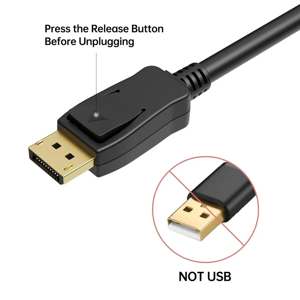 Imagem 3 de 5 do produto Cabo Displayport Para HDMI 4k 1,8m Benfei Plug And Play