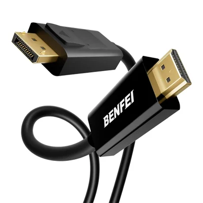Cabo Displayport Para HDMI 0,9m Benfei 4k Banhado Ouro