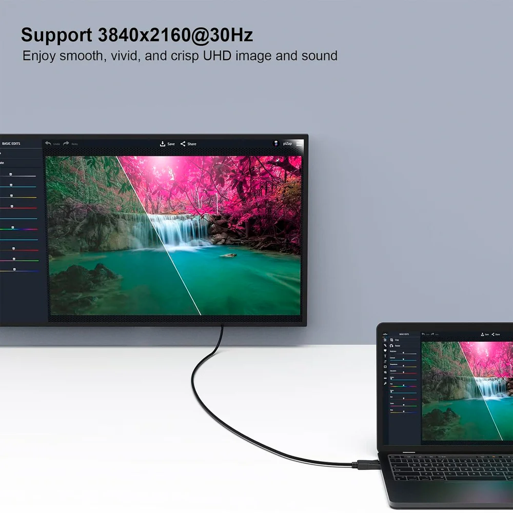 Imagem 2 de 5 do produto Cabo Displayport Para HDMI 0,9m Benfei 4k Banhado Ouro