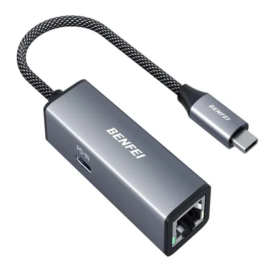 Benfei Adaptador Usb-c Pra Ethernet Gigabit 100w Pd Rj45