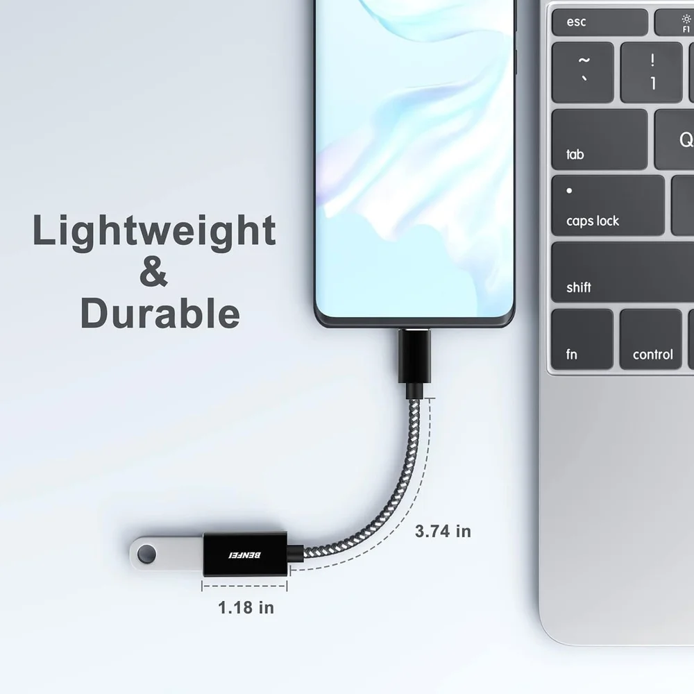 Imagem 3 de 5 do produto Benfei Adaptador Usb Tipo C Pra Usb 3.0 Fêmea 2 Unidades