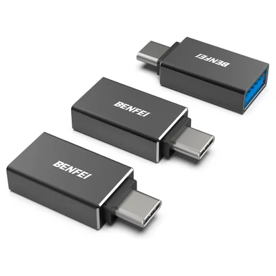 Benfei Adaptador Usb C Pra Usb 3.0 Fêmea 3 Unidade Preto