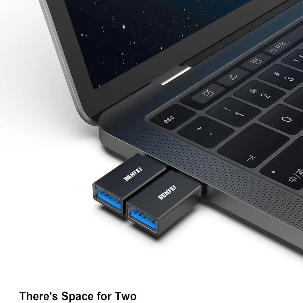 Imagem 5 de 5 do produto Benfei Adaptador Usb C Pra Usb 3.0 Fêmea 3 Unidade Preto