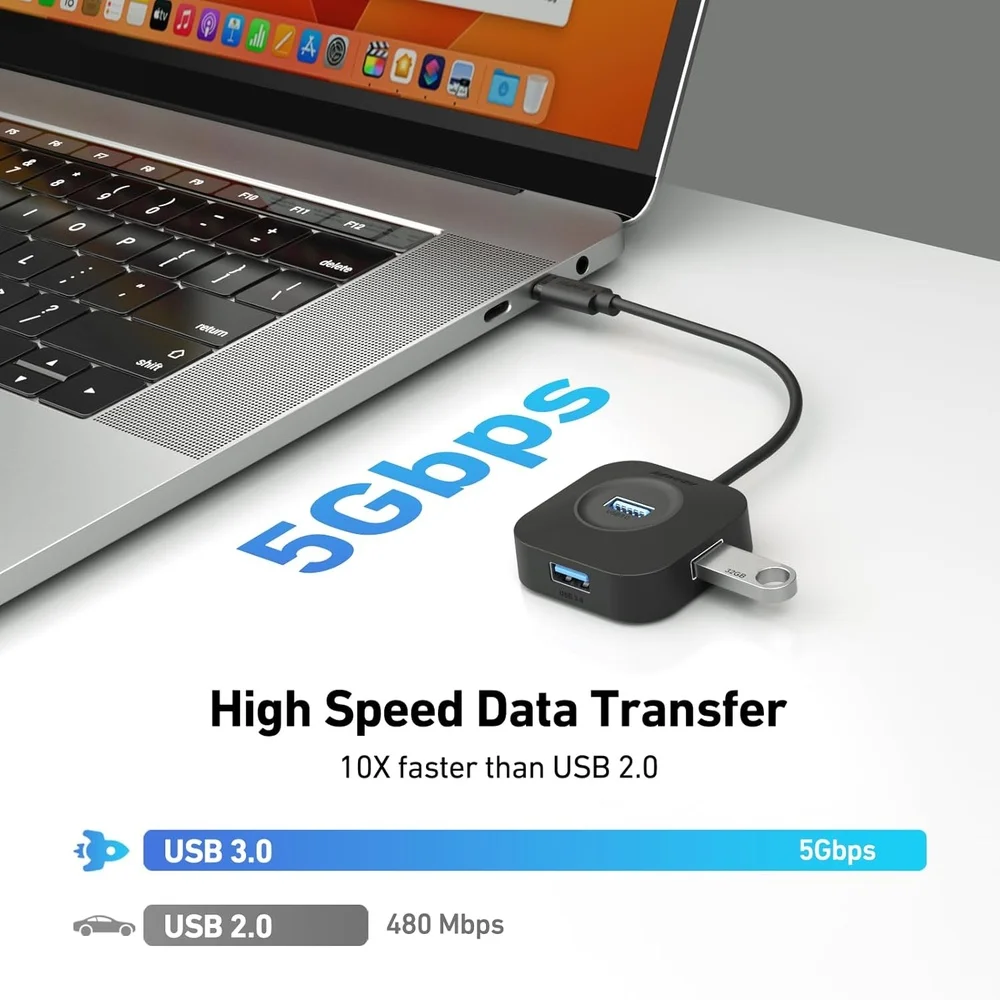 Imagem 4 de 5 do produto Benfei Hub Usb-c P/4 Portas Usb 3.0 5gbps Plug And Play
