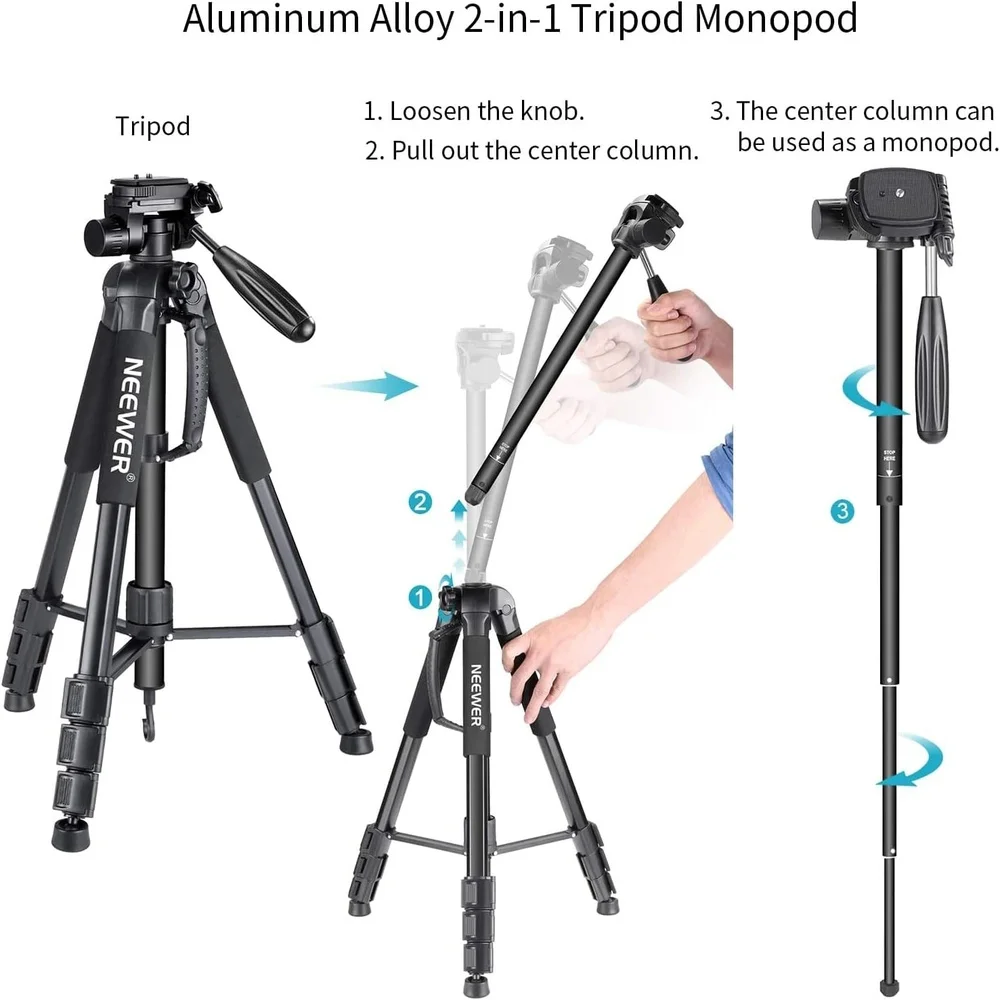 Imagem 5 de 5 do produto Neewer Tripé Monopé De Câmera Alumínio Cabeça Panorâmica