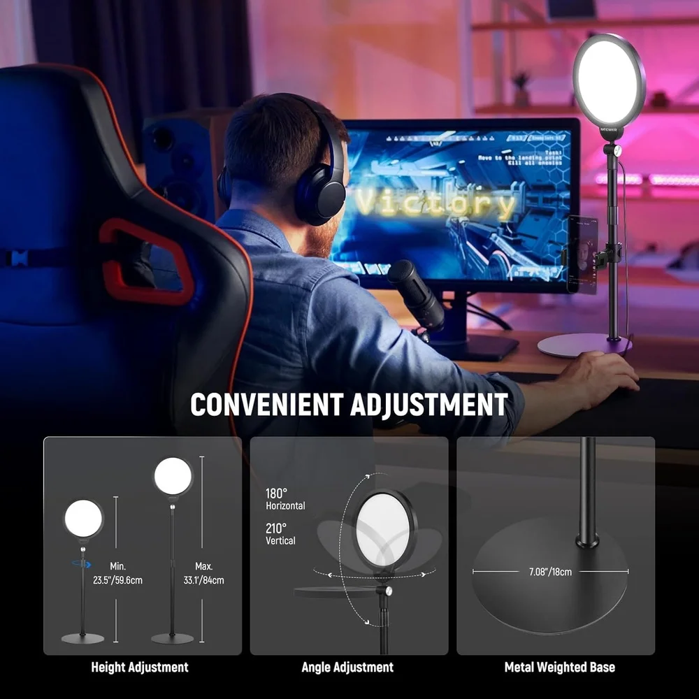 Imagem 3 de 5 do produto Neewer Luz Ring Light De Mesa 7 " Para Vídeo R06