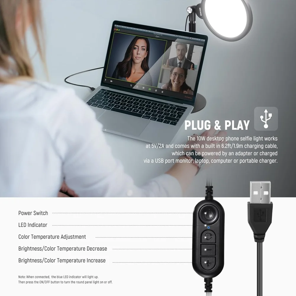 Imagem 4 de 5 do produto Neewer Luz Ring Light De Mesa 7 " Para Vídeo R06