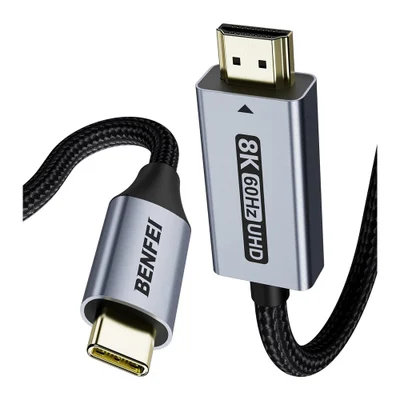 Benfei Cabo Usb C Para HDMI 2.1 8k 60hz Nylon Trançado