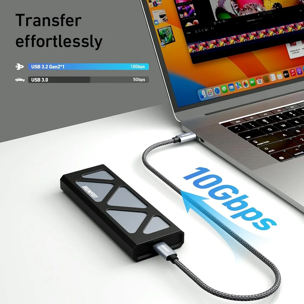 Imagem 5 de 5 do produto Cabo Usb-c P/usb C Benfei Carregamento Rápido 30cm 2pcs