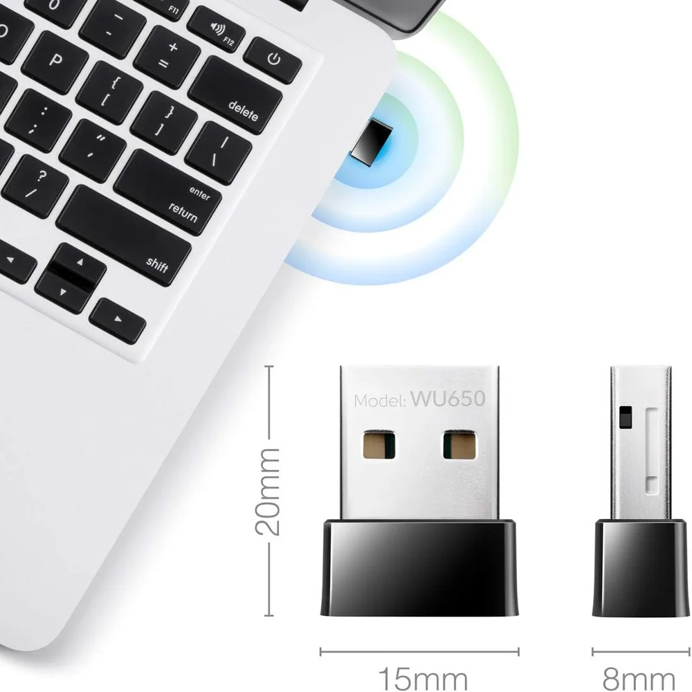 Imagem 2 de 5 do produto Adaptador Wifi Usb Cudy Wu650 650mbps Nano PC Notebook