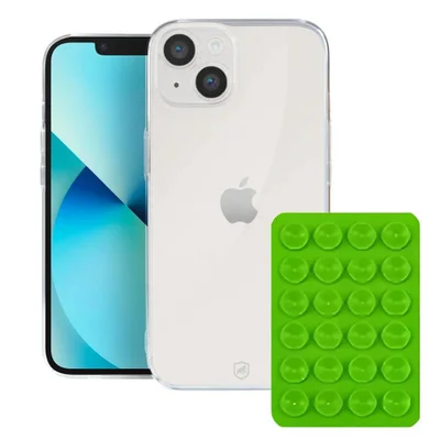Kit Capa Crystal Slim Para Iphone 13 + Ventosa Verde Gshield