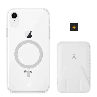 Kit Magsafe - Capa Case Capinha E Carteira Com Kickstand Para Iphone Xr - Gshield