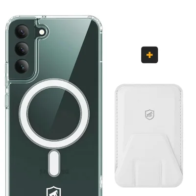 Kit Magsafe - Capa Case Capinha E Carteira Com Kickstand Para Samsung Galaxy S22 Plus - Gshield