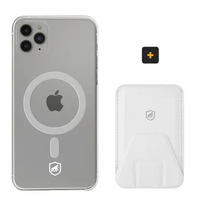 Kit Magsafe - Capa Case Capinha E Carteira Com Kickstand Para Iphone 11 Pro Max - Gshield