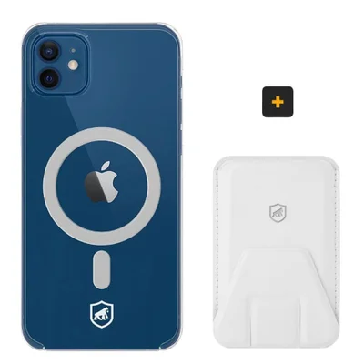 Kit Magsafe - Capa Case Capinha E Carteira Com Kickstand Para Iphone 12 - Gshield