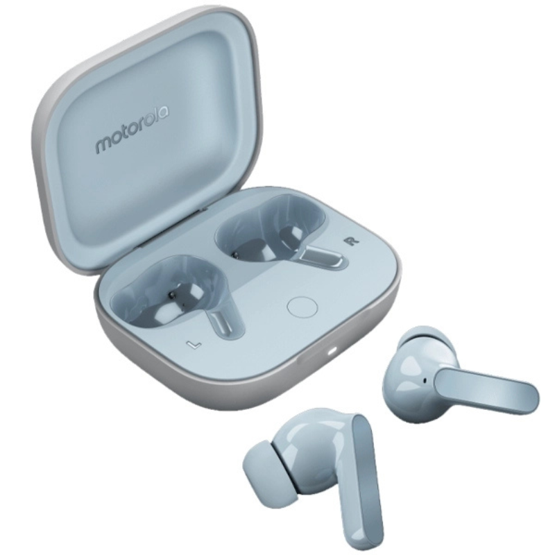 Motorola Fone De Ouvido Sem Fio Bluetooth Motorola Moto Buds Cor Light Blue Luz Branca