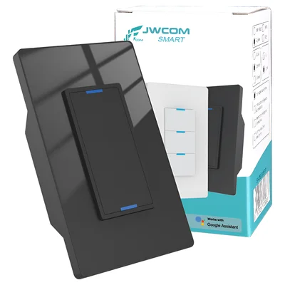 Interruptor Inteligente Tecla Física 3 Botões Zigbee Preto  Jwcom Sa-zb279c-pt