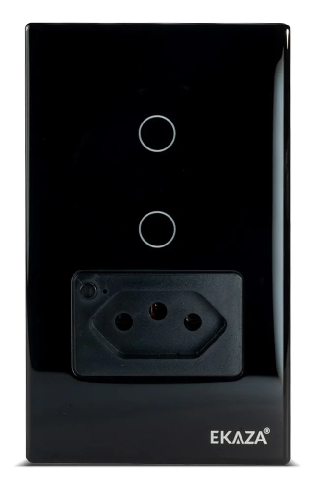 Imagem 3 de 4 do produto Ekaza Interruptor Inteligente Wifi 2 Botão Tomada 20a Alexa Cor Preto