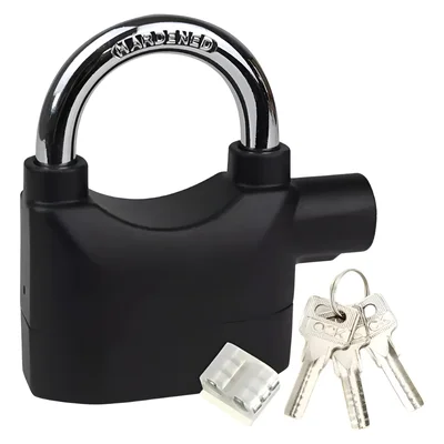 Cadeado Com Alarme Sonoro Portão Preto