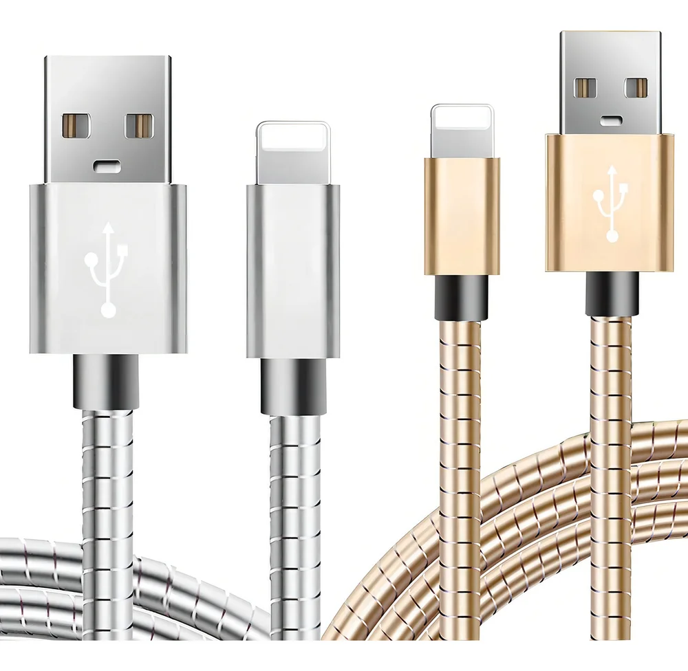 Imagem 2 de 3 do produto Cabo Usb Carregador Dados Metálico Resistente Iphone