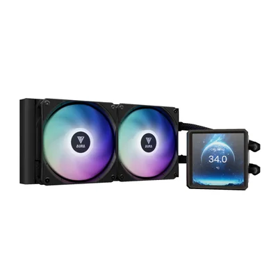 Water Cooler Gamdias Aura GL 240 LCD, ARGB, Com Tela Lcd 4", Preto