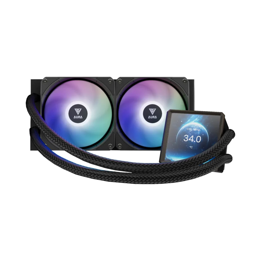 Imagem 3 de 5 do produto Water Cooler Gamdias Aura GL 240 LCD, ARGB, Com Tela Lcd 4", Preto