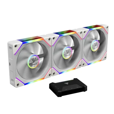 Kit 3 Fan 120mm ARGB Gamdias Aeolus Branco P2-1203u Wh