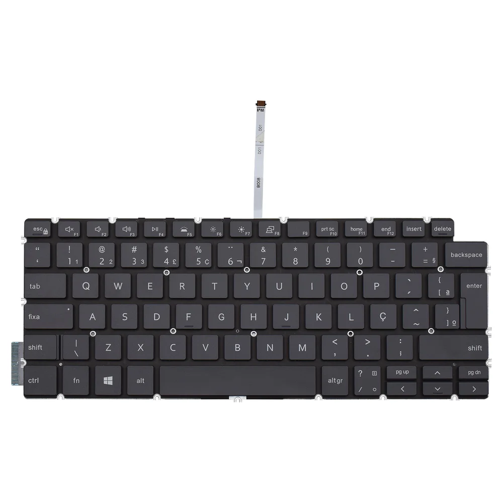 Teclado Para Notebook Dell Vostro 5390 Com Iluminação Preto