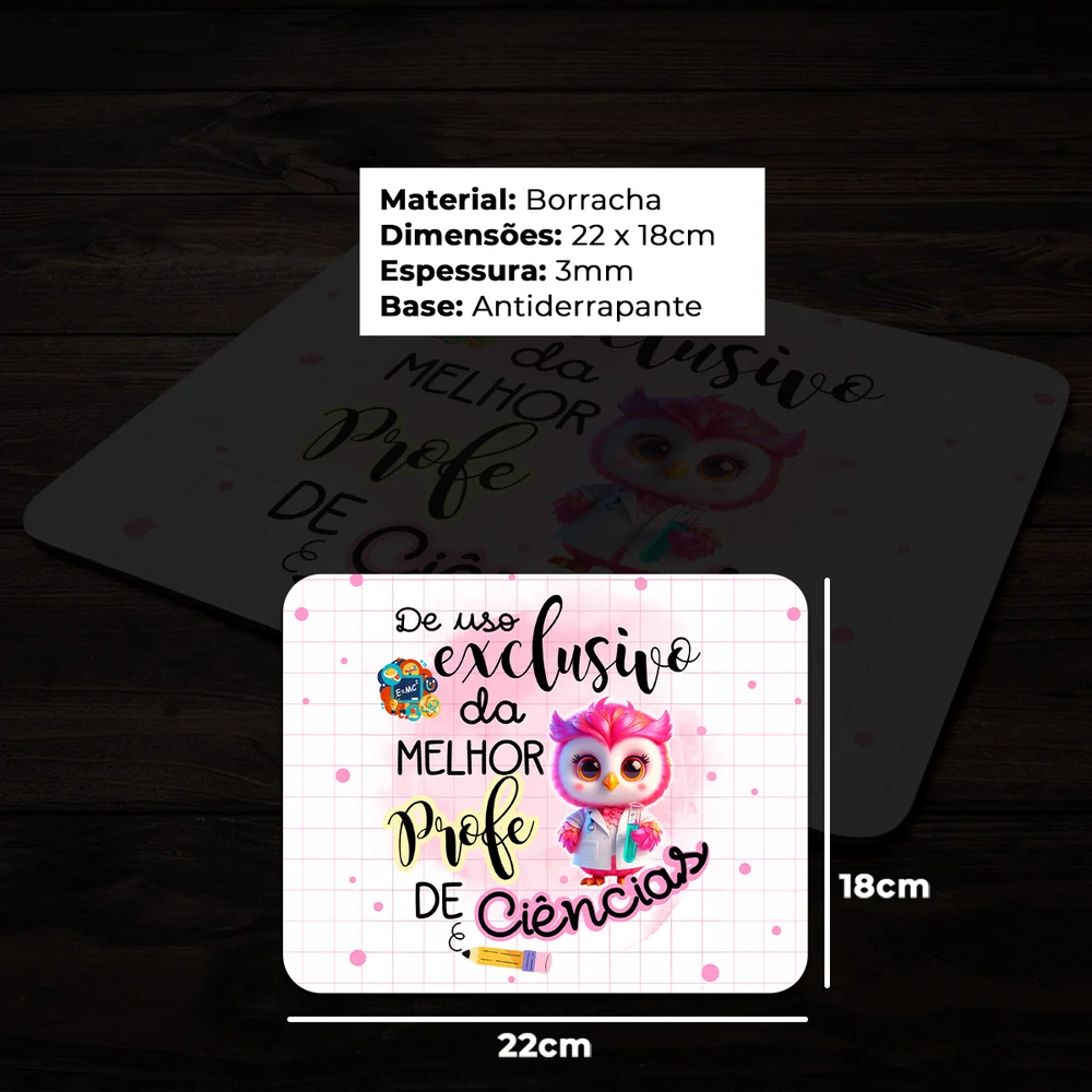 Imagem 4 de 4 do produto Mouse Pad - Exclusivo Da Melhor Professora De Ciências