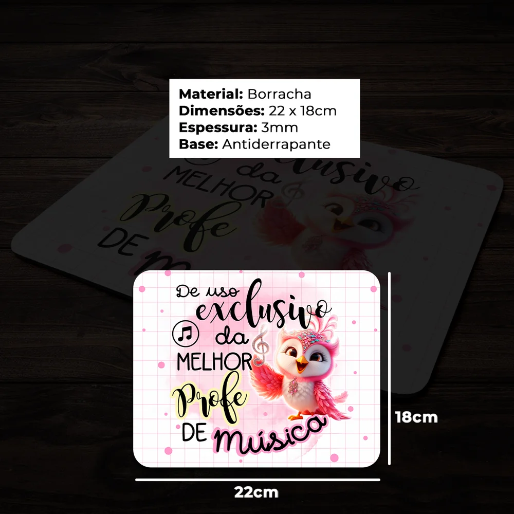 Imagem 4 de 4 do produto Mouse Pad - Exclusivo Da Melhor Professora De Música