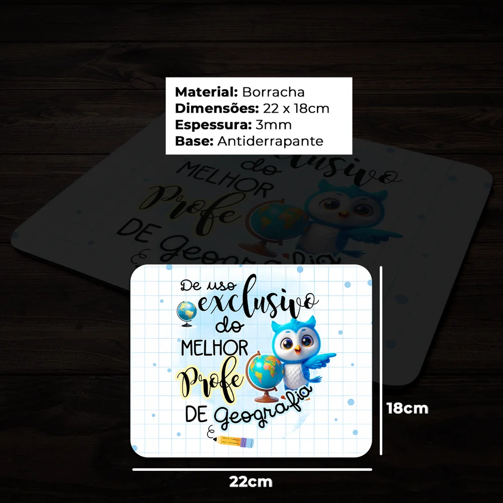 Imagem 4 de 4 do produto Mouse Pad - Exclusivo Do Melhor Professor De Geografia