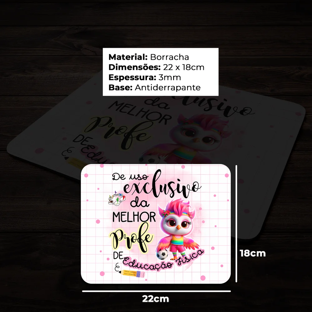 Mouse Pad - Exclusivo Da Melhor Professora De Ed Física Mouse Pad - Exclusivo Da Melhor Professora De Ed Física