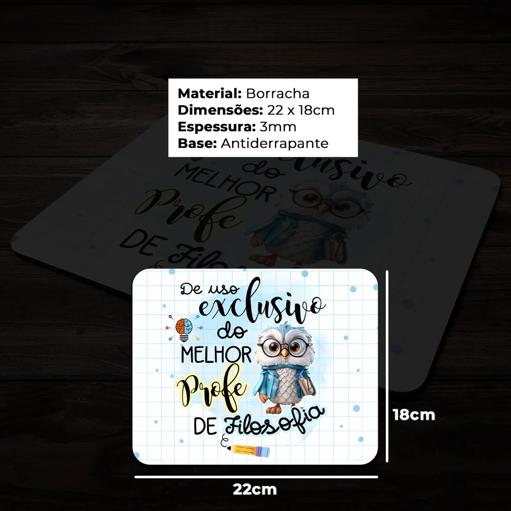 Imagem 4 de 4 do produto Mouse Pad - Exclusivo Do Melhor Professor De Filosofia