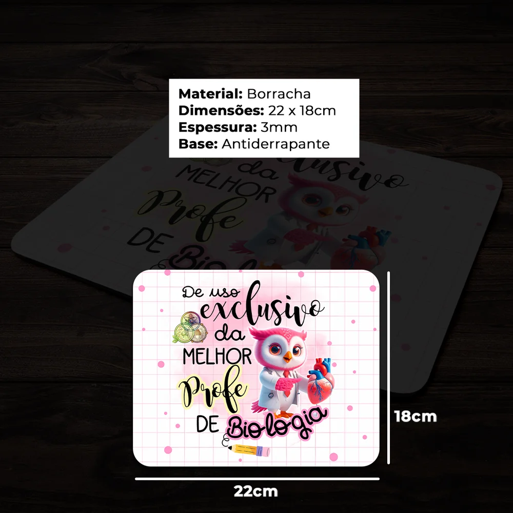 Imagem 4 de 4 do produto Mouse Pad - Exclusivo Da Melhor Professora De Biologia