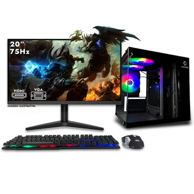 Computador Nextpc Gamer Completo Intel Core i5 4ª, Gtx 730 4gb, 16gb, SSD 512gb, Monitor 20", Gabinete Aquário