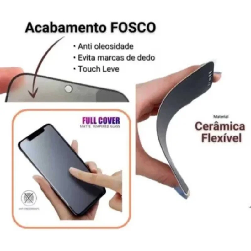Imagem 2 de 5 do produto Película Cerâmica Fosca C/ Para Smartphone Samsung A06 / A05 / Realme C51 /real C53 / Real C63 4g
