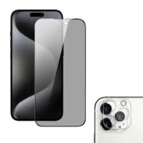 Imagem 2 de 3 do produto Película De Vidro 3d Privacidade Compatível Com Iphone 13 / 13 Pro / 14 / 16e – Anti Espião Full Cover Proteção Premium