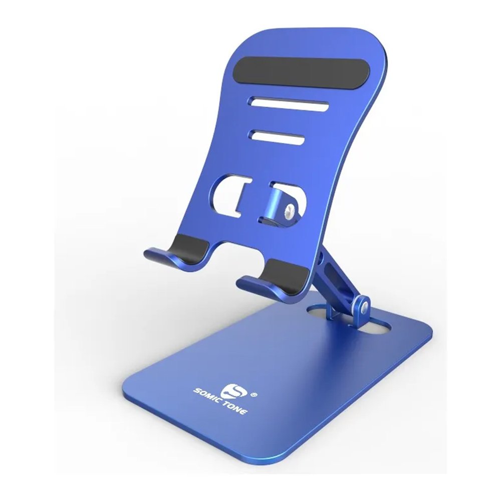 Suporte De Mesa Azul Índigo Para Celular E Tablet Somic Tone Em Alumínio